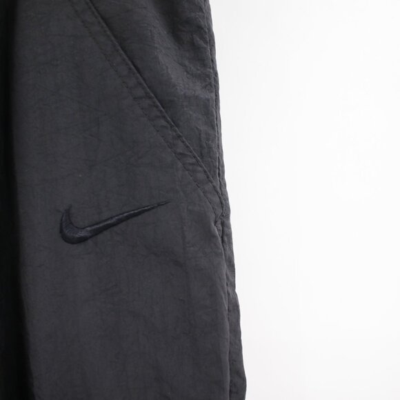 VTG Nike Pants Mens Medium Nylon Athletic Elastic Waist Jogger windbreaker Black - Picture 2 of 13